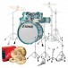 Sonor AQ2 22'' 5pc Pro Drum Kit w/Cymbals, Aqua Silver Burst