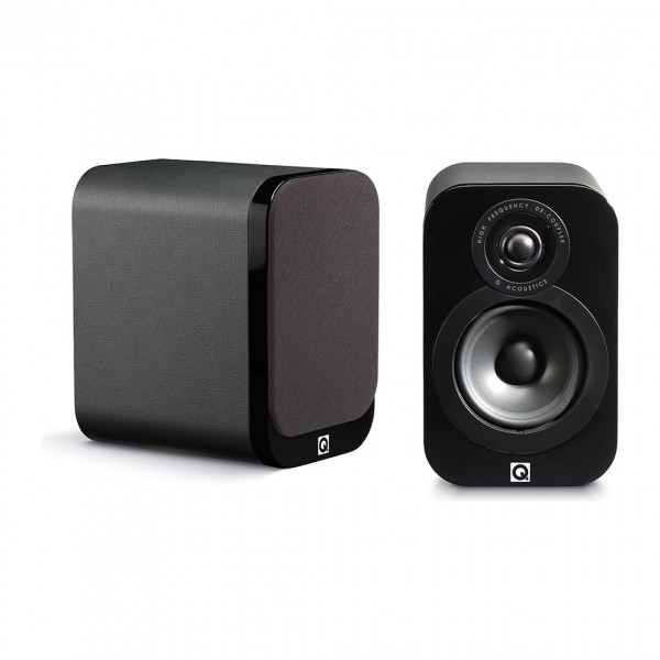 Q Acoustics 3010 Black Leather Bookshelf Speakers (Pair)