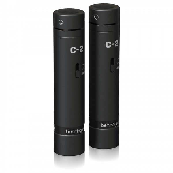 Behringer C-2 Dark Edition Matched Studio Condenser Microphones - Angled, Right
