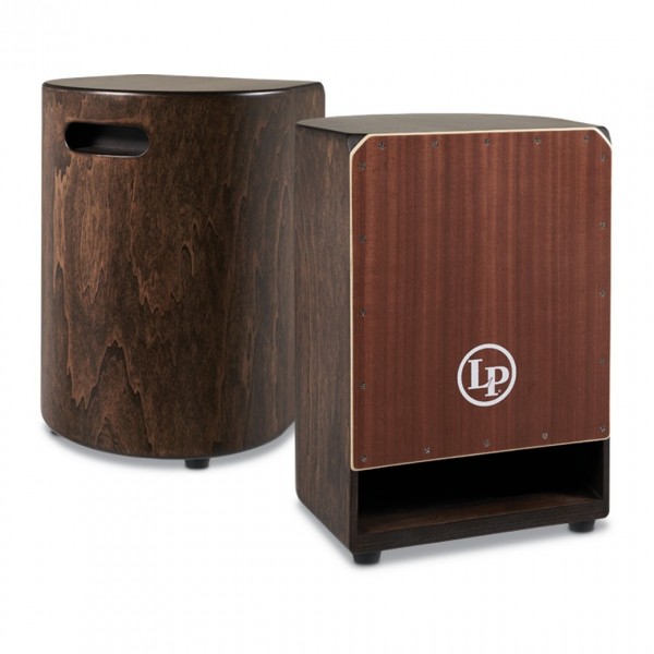 LP Round Back Bass Cajon - Mahogany - Front and Back