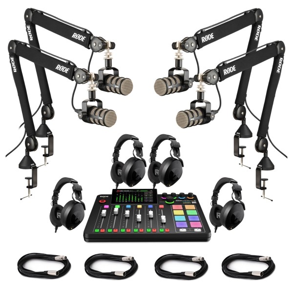 Rode Four-Person Podcasting Bundle - Full Bundle