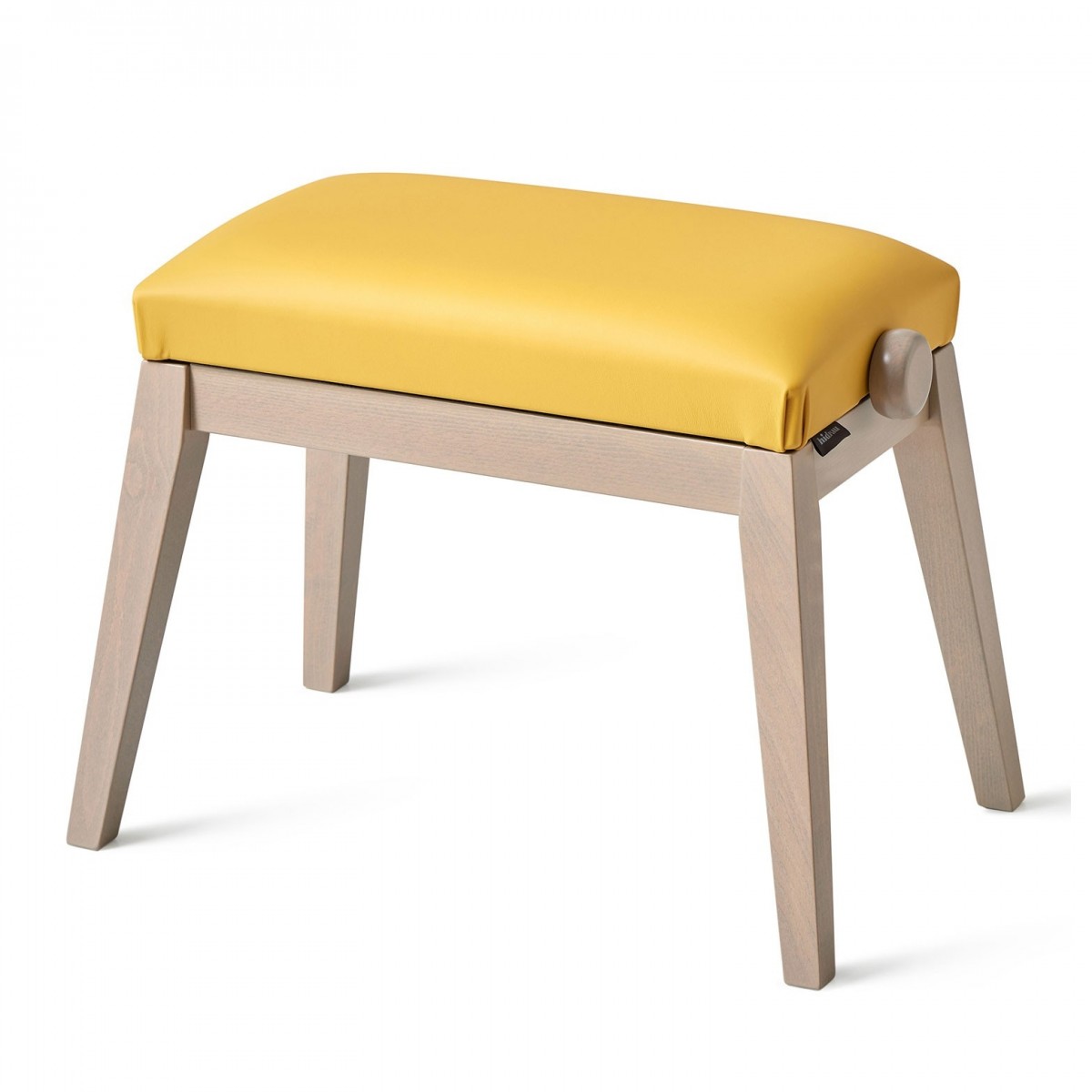 K M 13942 Piano Bench White Ash And Yellow Vinyl Gear4music