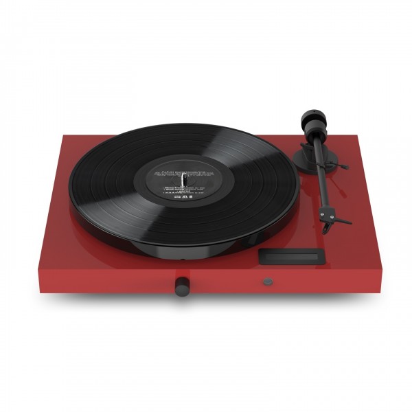 Pro-Ject Juke Box E1 Turntable, Red Front View with no Dust Cover