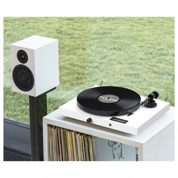 Pro-Ject Juke Box E1 Turntable, White Lifestyle Image