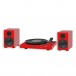 Pro-Ject Juke Box E1 Set Hi-Fi Set, Red - Angled