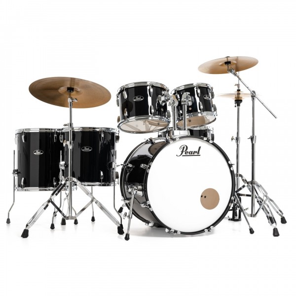 Pearl Roadshow 6pc Drum Kit w/Sabian Cymbals, Jet Black