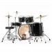 Pearl Roadshow 6pc Drum Kit w/Sabian Cymbals, Jet Black - Rear Angle
