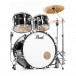 Pearl Roadshow 6pc Drum Kit w/Sabian Cymbals, Jet Black - Bass Drum