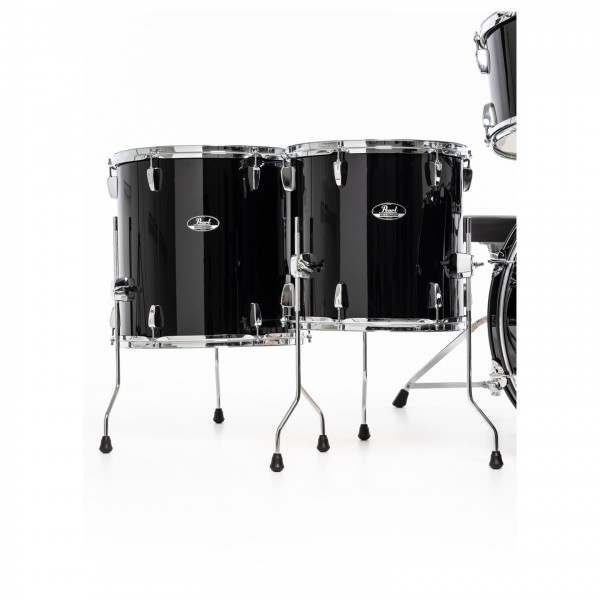 Pearl Roadshow 6pc Drum Kit w/Sabian Cymbals, Jet Black - Floor Toms
