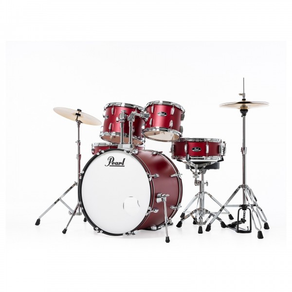 Pearl Roadshow 5pc Fusion Drum Kit w/Sabian Cymbals, Matte Red