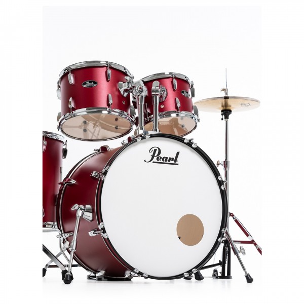 Pearl Roadshow 5pc Fusion Drum Kit w/Sabian Cymbals, Matte Red