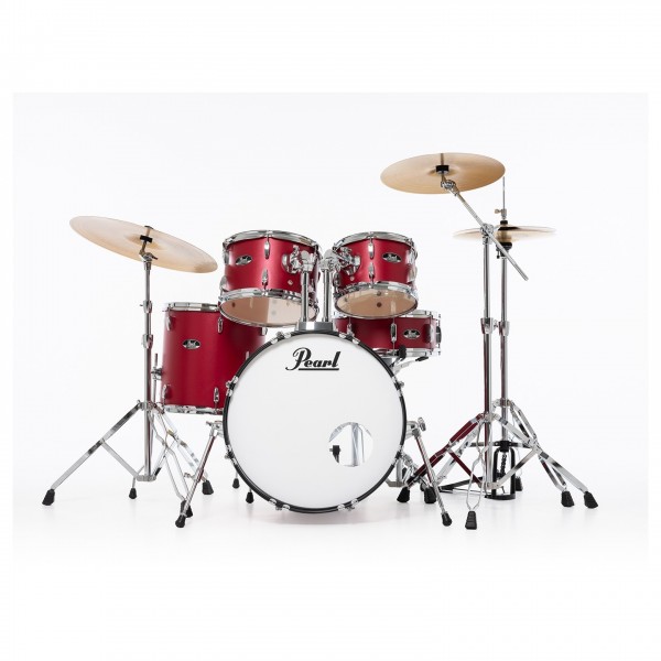 Pearl Roadshow 5pc Fusion Kit w/3 Sabian Cymbals, Matte Red