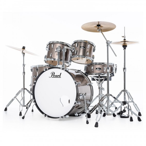 Pearl Roadshow 6pc Drum Kit w/Sabian Cymbals, Bronze Metallic - Front Angle 