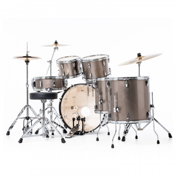 Pearl Roadshow 6pc Drum Kit w/Sabian Cymbals, Bronze Metallic - Rear Angle