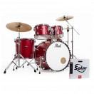 Pearl Roadshow 5pc USA Fusion Kit w/3 Sabian Cymbals, Matte Red