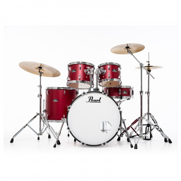 Pearl Roadshow 5pc USA Fusion Kit w/3 Sabian Cymbals, Matte Red