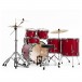 Pearl Roadshow 6pc Drum Kit w/Sabian Cymbals, Matte Red - Rear Angle