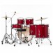 Pearl Roadshow 6pc Drum Kit w/Sabian Cymbals, Matte Red - Rear