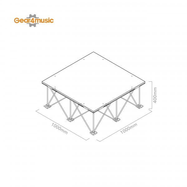 1m x 1m Portable Stage Kit by Gear4music, 40cm