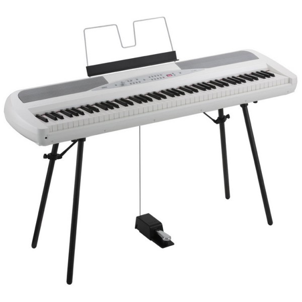 Korg SP-280 Digital Stage Piano, White with Music Stand