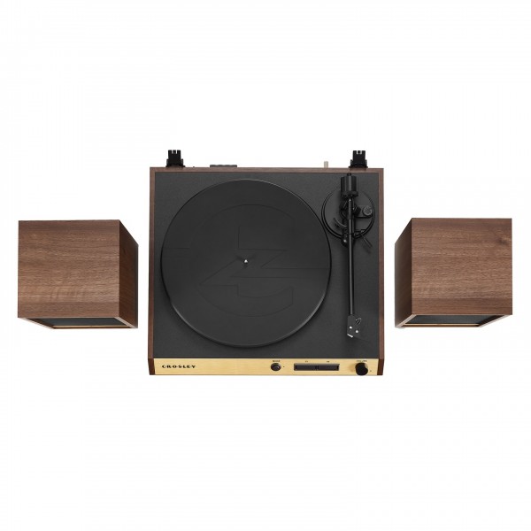 Crosley C72 Belt-Drive Bluetooth Record Player with Speakers, Walnut - Top