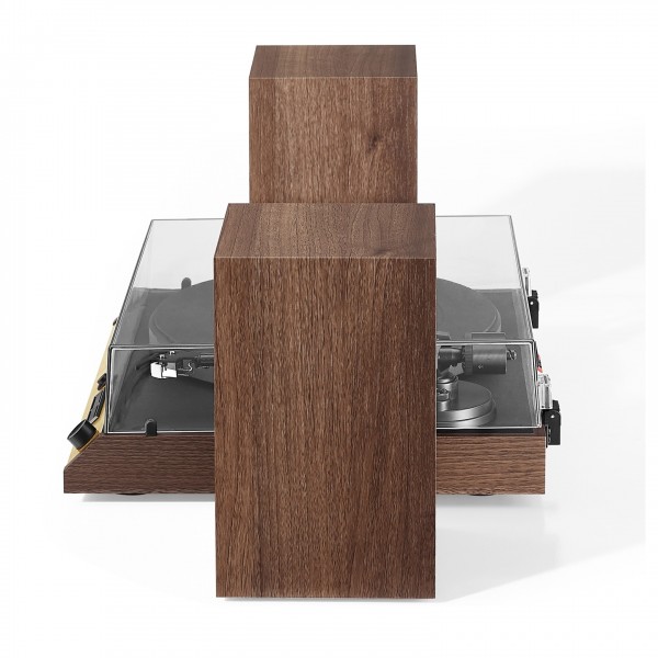 Crosley C72 Turntable with Speakers, Walnut - Side
