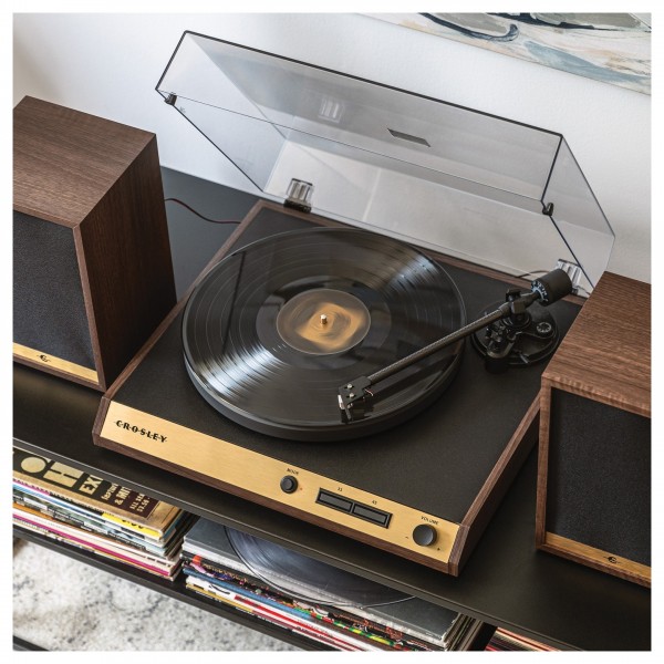 Crosley C72 Turntable with Speakers, Walnut at Gear4music