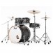 Pearl Decade Maple Pro Drum Kit w/Sabian XSRs, Satin Black Burst - Front Angle