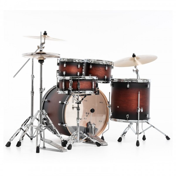 Pearl Decade Maple 22'' Am Fusion w/Hardware, Satin Brown Burst - Rear Angle