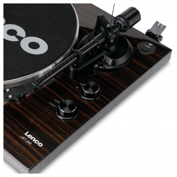 Lenco LBT-345 Bluetooth Turntable, Walnut - Carbon Fibre Tonearm