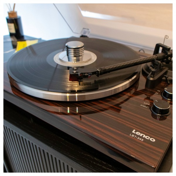Lenco LBT-345 Bluetooth Turntable, Walnut - Lifestyle