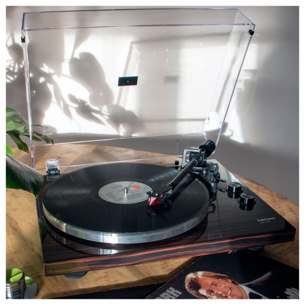 Lenco LBT-345 Bluetooth Turntable, Walnut - Lifestyle 3
