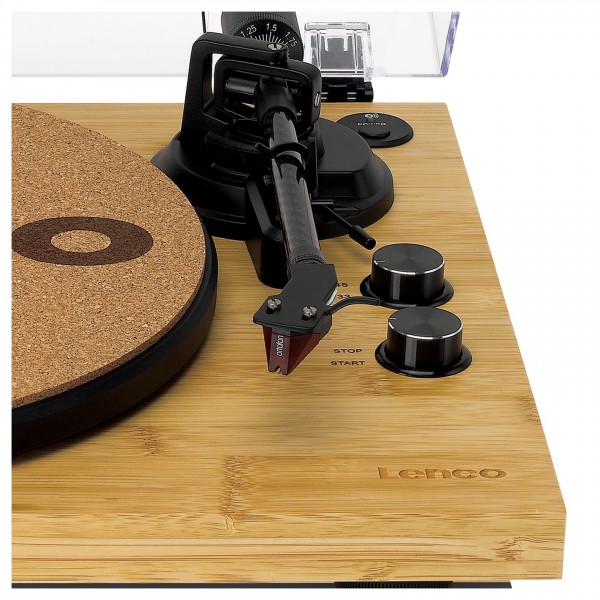 Lenco LBT-335 Bluetooth Turntable, Bamboo - Tonearm Detail