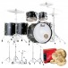 Pearl Decade Ahorn 6pc Pro Drum Kit mit Sabian XSRs, Satin Slate Black