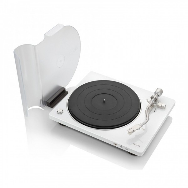 Denon DP-450 Hi-Fi Turntable with USB, White High View