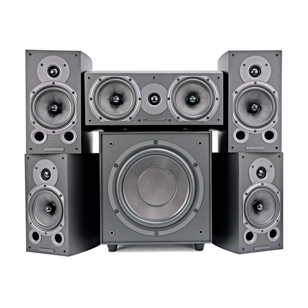 Wharfedale Diamond 9.1 HCP 5.1 Speaker Package, Carbon Fibre Front View