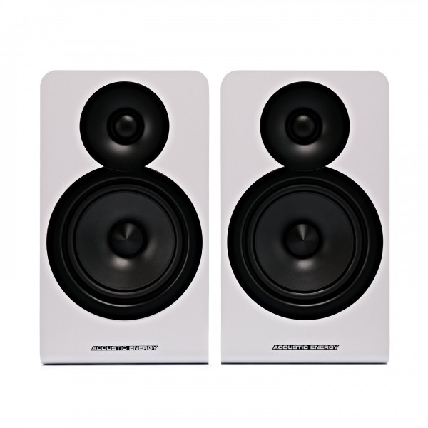 Acoustic Energy AE100 MK2 Bookshelf Speakers (Pair), White - front