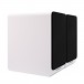 Acoustic Energy AE100 MK2 Bookshelf Speakers (Pair), White - angled with grilles