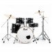 Pearl Export 20'' Fusion Drum Kit w/Free Stool, Jet Black - Front