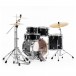 Pearl Export 20'' Fusion Drum Kit w/Free Stool, Jet Black - Rear Angle