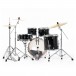Pearl Export 20'' Fusion Drum Kit w/Free Stool, Jet Black - Rear