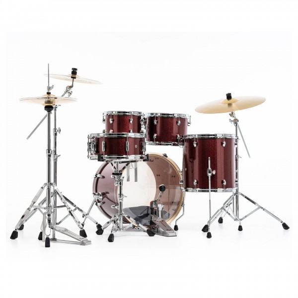 Pearl Export EXX 20" Fusion Drum Kit, Black Cherry Glitter - Rear Angle 1