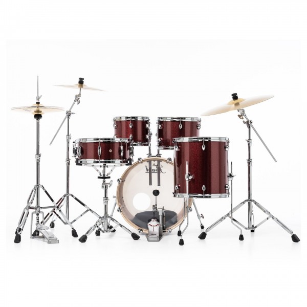 Pearl Export EXX 20" Fusion Drum Kit, Black Cherry Glitter - Rear