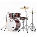Pearl Export 20'' Fusion Drum Kit w/Free Stool, Cherry Glitter - Angle 2