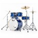 Pearl Export 20'' Fusion Drum Kit w/Free Stool, Voltage Blue - Front Angle