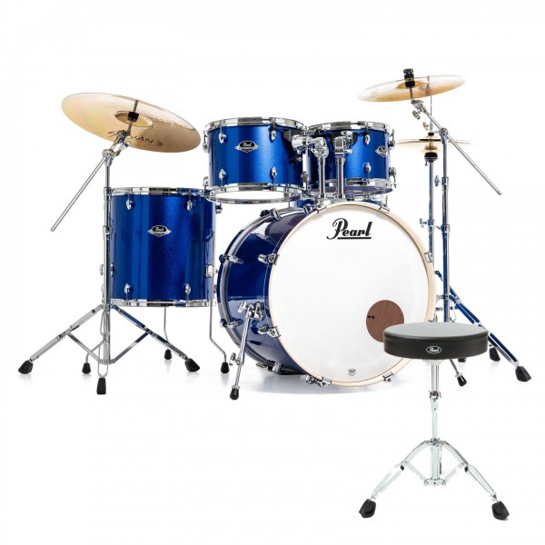 Pearl Export 22'' Rock Drum Kit w/Free Stool, High Voltage Blue