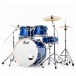 Pearl Export 22'' Rock Drum Kit w/Free Stool, High Voltage Blue - Front Angle