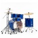 Pearl Export 22'' Rock Drum Kit w/Free Stool, High Voltage Blue - Rear Angle 1