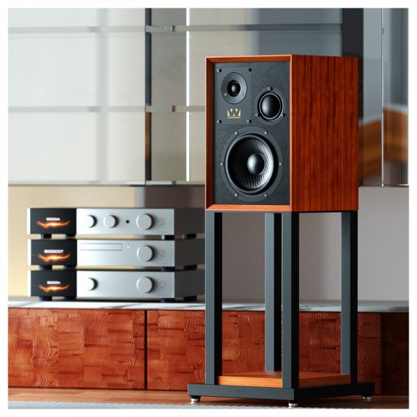 Wharfedale Super Denton Bookshelf Speaker, Mahogany Lifestyle View 4