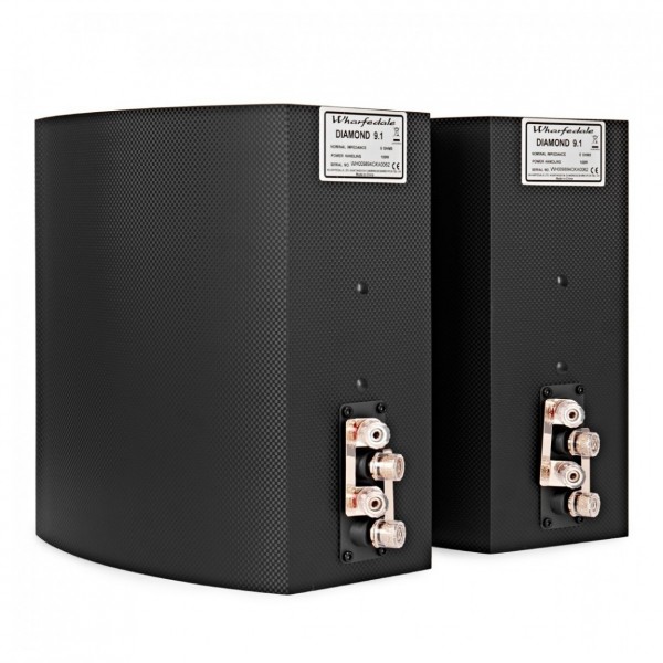 Wharfedale Diamond 9.1 Bookshelf Speakers (Pair), Carbon Fibre - rear